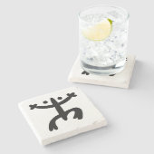 黒いCoqui ストーンコースター (横)