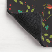 黒いDitsyの花のマウスパッド マウスパッド (コーナー)