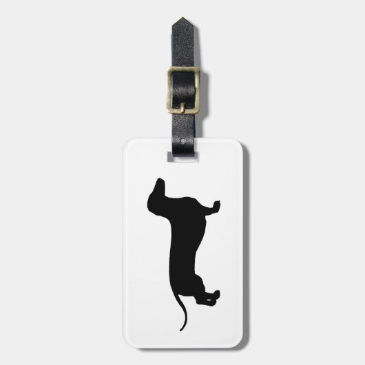 黒いDoxie ラゲッジタグ (正面縦)