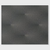 黒いEmuの皮のような革 ラッピングペーパー (フラット)