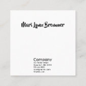 黒いensoの円のモノグラムの正方形の名刺 スクエア名刺 (裏面)