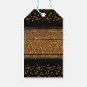 黒いFauxブラシ仕上げゴールドグリッターグラマーギフトタグ ギフトタグ (裏面)