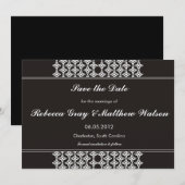 黒いFiligreeは日付カードを保存 セーブザデート (正面/裏面)