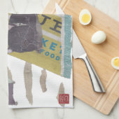 黒いFrenchieのフレンチ・ブルドッグ、ポップ・アートのな犬の芸術 キッチンタオル (四つ折り)