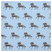 黒いFriesianの馬の生地 ファブリック (見本)