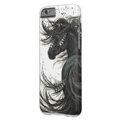 黒いFriesianの馬のiPhone6ケース Case-Mate iPhoneケース (裏面左)