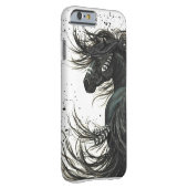 黒いFriesianの馬のiPhone6ケース Case-Mate iPhoneケース (裏面/右)