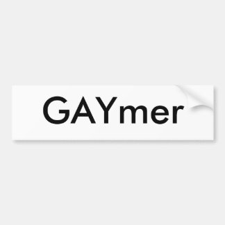 黒いGAYmerのラベルのステッカー バンパーステッカー