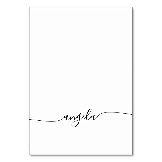 黒いGlam署名の個人名座席表 テーブルナンバー (正面)