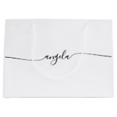 黒いGlam署名名 ラージペーパーバッグ (正面)