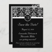 黒いGrand Insigniaモノグラム日付の保存 案内ポストカード (正面/裏面)