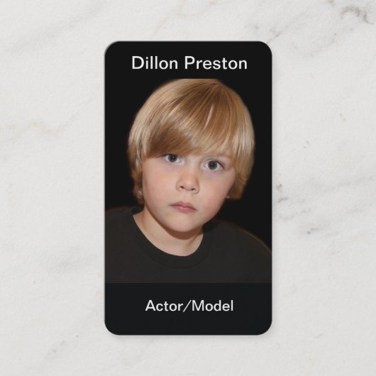 黒いHeadshotの名刺のテンプレート 名刺 (正面)