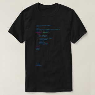 黒いHTMLのワイシャツ Tシャツ