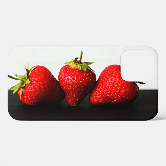 黒いiphcnmの上に白いイチゴ Case-Mate iPhoneケース (裏面 (横))