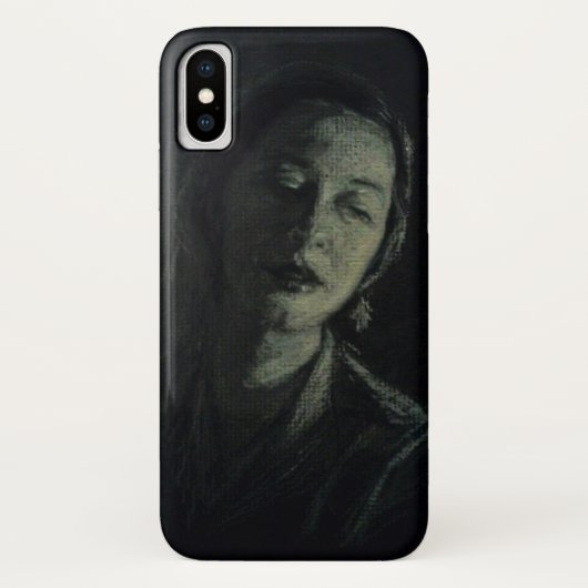 黒いiPhoneの箱のNoir白人の木炭女性 Case-Mate iPhoneケース (裏面)