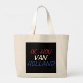 黒いjtcn上のIk Hou Van Hollandオーバーレイ ラージトートバッグ (裏面)