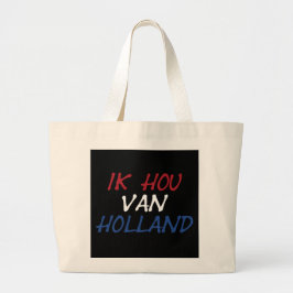 黒いjtcn上のIk Hou Van Hollandオーバーレイ ラージトートバッグ