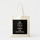 黒いKeep Calm and Carry Onのショッピング トートバッグ (正面)