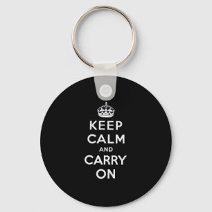 黒いKeep Calm and Carry On キーホルダー