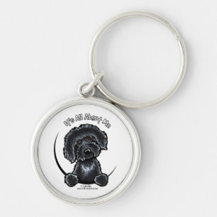 黒いLabradodle IAAM キーホルダー