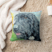 黒いLabradoodle クッション (ブランケット)