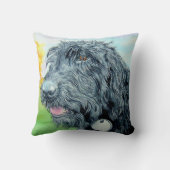黒いLabradoodle クッション (裏面)