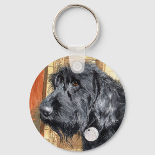 黒いLabradoodle #1 Keychain キーホルダー