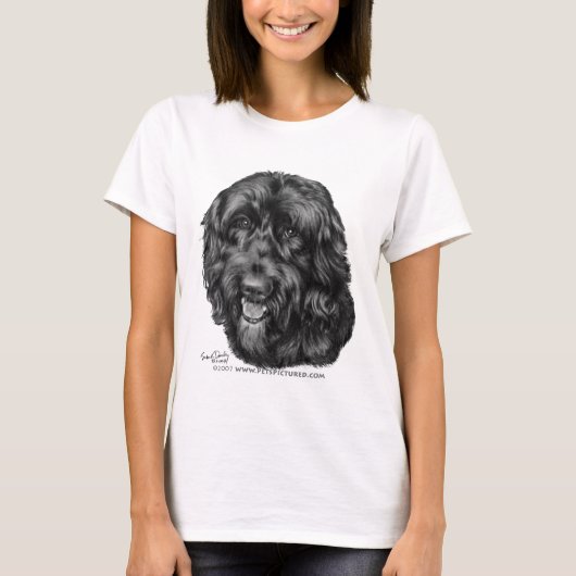 黒いLabradoodle Tシャツ (正面)