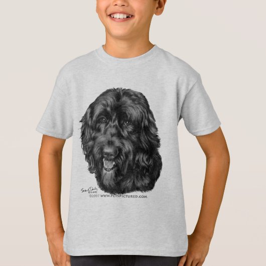 黒いLabradoodle Tシャツ (正面)