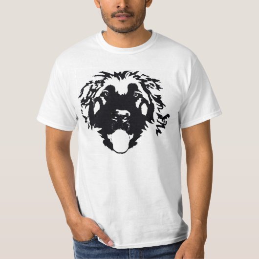 黒いLeonbergerはここにありました Tシャツ (正面)