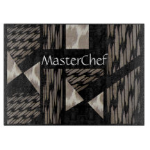 黒いMasterChefの台所まな板か灰色または白