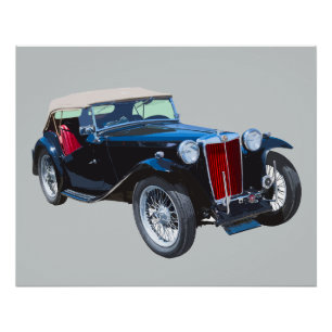 黒いMg Tcのクラシックカー ポスター