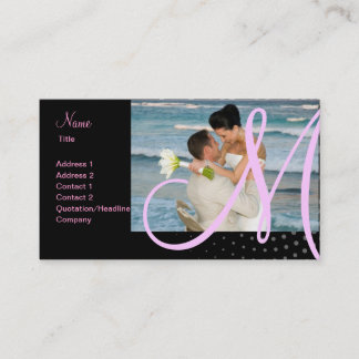 黒いminniemayモノグラムのハーフトーンのpincture+ピンク 名刺