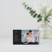 黒いminniemayモノグラムのハーフトーンのpincture+ピンク 名刺 (スタンド正面)