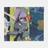 黒いMonteの最後の侵略 フリースブランケット (正面(横))