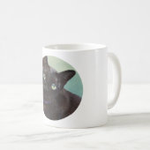 黒いMurmese猫のアメリカヘラジカ コーヒーマグカップ (正面右)