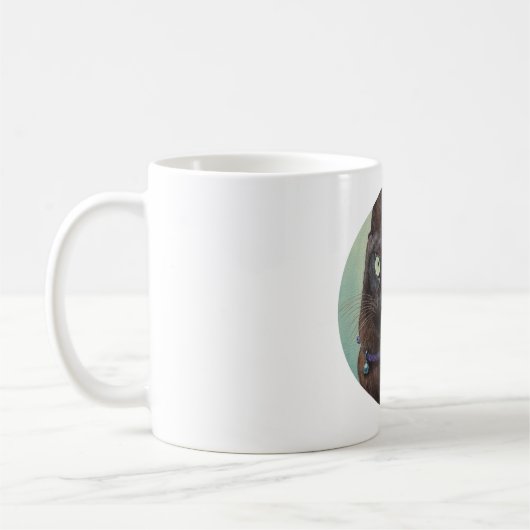 黒いMurmese猫のアメリカヘラジカ コーヒーマグカップ (左)