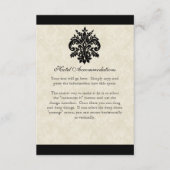 黒いnのクリーム色の(紋章の)フラ・ダ・リのダマスク織の結婚式 エンクロージャーカード (正面)