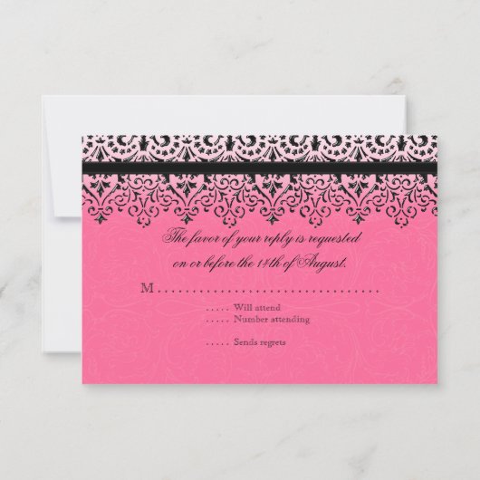 黒いnの白いレースの一見の銀第15キンセアニェラ 出欠カード (裏面)