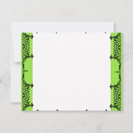 黒いnの白い（紋章の）フラ・ダ・リは注意します結婚式に感謝していしています ノートカード (正面)