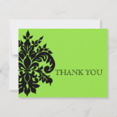 黒いnの白い（紋章の）フラ・ダ・リは注意します結婚式に感謝していしています ノートカード (裏面)