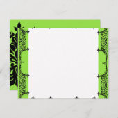 黒いnの白い（紋章の）フラ・ダ・リは注意します結婚式に感謝していしています ノートカード (正面/裏面)