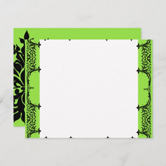 黒いnの白い(紋章の)フラ・ダ・リは注意します結婚式に感謝していしています ノートカード (正面/裏面)