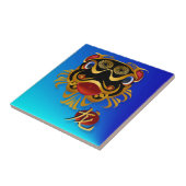 黒いnの金ゴールドの中国のなドラゴンの顔および記号のタイル タイル (側面)