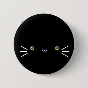 黒いnekoボタン 缶バッジ