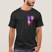 黒いNini + NickoのロゴのTシャツ Tシャツ (正面)