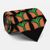 黒いOFLのロゴのネクタイ ネクタイ (ロール)