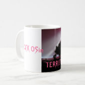 黒いOSin、TERRIFICS コーヒーマグカップ (正面左)