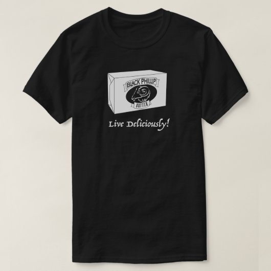 黒いPhillipのバターTシャツの黒 Tシャツ (デザイン正面)