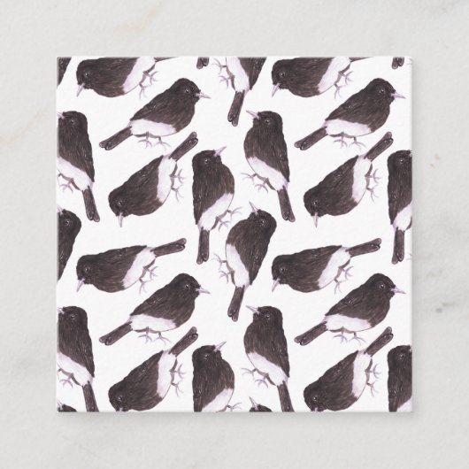 黒いphoebeの水彩画の鳥 エンクロージャーカード (正面)